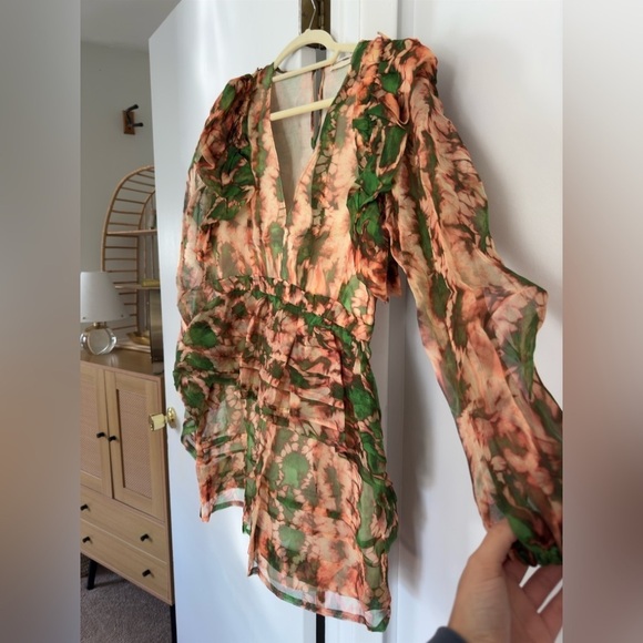 ULLA JOHNSON Adelaide ruffled printed silk-organza mini dress - Picture 5 of 8